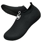 WateLves Badeschuhe Herren Damen Wasserschuhe Strandschuhe Schwimmschuhe Aquaschuhe Schnell Trocknend Barfußschuhe Breathable Surfschuhe Unisex Beach Pool Yoga(Schneeflocke Schwarz 38/39)