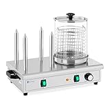 Royal Catering RCPHW 650 Hot-Dog-Maker 550 W 4 Heizspieße Hot Dog Wärmer Hot Dog Maschine Bockwurstwärmer Würstchenwärmer