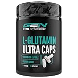 L-Glutamin Ultra Caps - 365 Kapseln mit 1100 mg je Kapsel - Reines & ultrafeines L-Glutamine - Extra hochdosiert - Premium Aminosäure