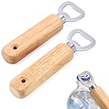 Mynoozi 2 Stück Holz Flaschenöffner, Tragbare Bierflaschenöffner, Flaschenöffner Personalisiert Unterstützung für DIY, Bottle Opener für Küche, Bar, Camping
