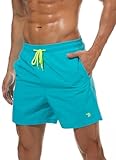 donhobo Badeshorts für Herren Schnelltrocknend Schwimmhose Badehose Jungen Strand Surf Freizeit Schwimmen Laufen Board Shorts (Himmelblau, S)
