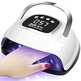 LKE 220W UV Lampe für Gelnägel, UV Nagellampe mit verbessertem Ladestecker und 4 Timern, LCD-Display, Infrarotsensor, abnehmbarer Basis, Griff, Led Lampe Nägel