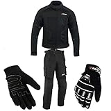 Motorradkombi Biker Motorrad Textil Kombi wasserdichte Jacke, Hosen (3XL, Schwarz)