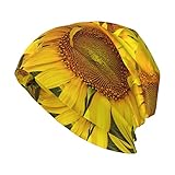 BYTKMRY Sunflower Field Knit Cuff Beanie Winter Ski Skull Cap, Warm Loose Knit Cap Headwear, Brimless Beanie Cap Herren und Damen, Sonnenblumenfeld, Einheitsgröße, Sonnenblumen-Feld, EinheitsgröÃŸe
