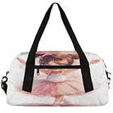 Rock and Roll Graffiti Kinder-Reisetasche für Jungen und Mädchen, klein, Sport, Tanz, Turnbeutel für Übernachtung, Reisen, Wochenendhandgepäck, Niedliche Tänzerin, 18.5'L x 9.4'W x 7.8'H