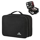 MATEIN Kabeltasche Groß, Kabeltasche Organizer mit DREI Verschiedene Fächer, Tragbarer Kabel Organizer Tasche für Ladekabel, Ladestecker, Kable Tasche für Handy, Lagerung, Reise, Tablet, Schwarz