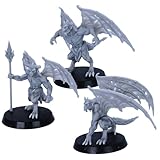 Devil Minions – 3 Wasserspeier-Miniaturen für Tisch-RPGs, 32 mm Basis-Fantasy-Monster, DND, Wargames, Epische Miniaturen, lizenziert, unlackierte Figuren aus Kunstharz für Gamer und Maler