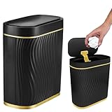 RANJIMA Mülleimer mit Sensor, Automatischer Mülleimer Geruchsdicht mit Deckel Batteriebetriebener Intelligenter Berührungsloser Müll Abfalleimer für Küche Schlafzimmer Toilette Büro,8l Schwarz