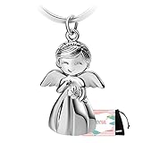 GZXYA Schutzengel Schlüsselanhänger Glücksbringer Anhänger mit dem Kleeblatt für Prüfungen oder Auto, sich als Geschenk für Frauen, Freundin, Kollegen eignen (Engel