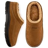 HomeTop Herren Mokassin Hausschuhe Weiche Warme Rutschfeste Memory Schaumstoff Innen Pantoffeln mit flauschigem Futter Kastanie,44-45 EU