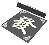 Mahjong-Spielset, Mahjong-Matte mit Anti-Rutsch-Geräuschreduzierung, Mahjong-Tischmatte mit Aufdrucken, for Pokerkarten-Mahjongg-Dominospiele(Gray,27.6x27.6in/70x70cm)