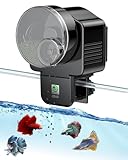 Pawfly Futterautomat für Aquarium, 60ml Automatischer Fischfutterspender mit Timer, Einstellbar Fischfutterautomat für Pellets & Streifen, Batteriebetrieben (Batterie Nicht enthalten)