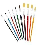 TSI Pinsel-Set 10tlg (Haarpinsel Größe 1,2,3,4,6,10 - Borstenpinsel Größe 6,8,10,12), Schaft farbig lackiert, Art.Nr. 49110