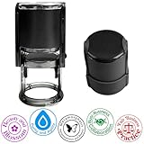 Stempel Personalisiert Firmenstempel Mit Logo Und Text,Individuell Personalisiert Siegelstempel Büro Zubehör Stempel Set (Black (Round), 4cm)