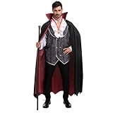 Spooktacular Creations Halloween Vampir-Kostüm in kaltem Silber für Erwachsene Herren Halloween Party Events (groß)