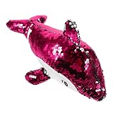 Gatuida Plüschtier Delfin mit Pailletten Weiches Kuscheltier und Dekoratives Sensorisches für Kinderzimmer Niedliches Geburtstagsgeschenk Rosa