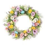 Vartegas Kunstlicher Blumenkranz 45cm Seidenblume Fruhlingskranz Turkranz Fur Haustur Osterdekoration Wetterfeste Aussendekoration