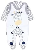 TupTam Baby Mädchen Jungen Strampler mit Langarmshirt Aufdruck Spruch 2 teilig, Farbe: Giraffe, Größe: 56