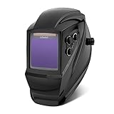 LESOLEIL Schweißhelm Automatik, Schweisshelm Solar Große Ansicht Schweißmaske mit Echtfarben, 4 Lichtbogen Sensoren, Variabler Schattierung, DIN 5-9/DIN 9-13 für Wig-MIG ARC Schweißen, Schwarz