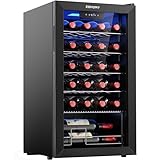 EUHOMY Weinkühlbox für 25 Flaschen, nicht integrierter Weinkühler mit einstellbarer Temperatur und digitaler Steuerung, Mini-Kühlschrank mit doppellagiger Glastür für Wein