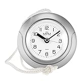 MPM Quality Design Badezimmer-Uhr aus Kunstoff, Quarz-Uhrwerk Sweep, 3-5 ATM Wasserdicht, Silber, Ø 135 mm, geeignet auch für Außenbereich und als Badezimmeruhr, Pooluhr, Küchenuhr