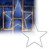 ECD Germany LED-Weihnachtsstern mit 204 warmweißen LEDs, 58cm, Strombetrieben, aus Metall, Innen/Außen IP44 Wasserdicht, Weihnachten Micro-LED Stern zum Aufhängen, Weihnachtsdeko Dekostern Fensterdeko