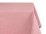 BEAUTEX fleckenabweisende und bügelfreie Tischdecke - Tischtuch mit Lotuseffekt - Tischwäsche in Leinenoptik, Eckig 90x90 cm, Rose
