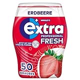Extra Professional Kaugummi Zuckerfrei, Fresh Strawberry Gum, 50 Dragees, Xylitol Kaugummi ohne Zucke mit Erdbeergeschmack und mit Minz Frische (50 Dragees)
