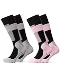 Occulto Herren & Damen Kompressions Skisocken 2er Pack (Model: Taylor) Grau Pink 39-42
