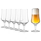 Stölzle Lausitz Biergläser 6er Set 400 ml – Elegantes Bierglas ideal für Pils & andere Biere – Stilvoller Bierpokal aus hochwertigem Kristallglas – Spülmaschinengeeignet & Made in Germany