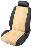 WALSER Lammfell Sitzauflage Cosmo, 100% Lammfell Autositz Sitzauflage, Sitzauflage Lammfell, Sitzauflagen Auto Lammfell, Sitzschoner Lammfell, Autositzauflage Lammfell, Schonbezug Fell beige