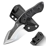 Purple Dragon Outdoor Messer Survival, Full Tang Jagdmesser mit G10 Griff, Feststehende Klinge aus D2 Stahl, Camping Messer Kydex Scheide,Geschenk für Männer