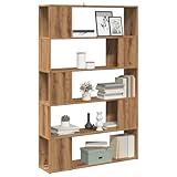 THOYTOUI Bücherregal/Raumteiler, Treppenregale Möbel Regale Hängendes Regal Verwendbar für Arbeitszimmer Korridor Küche Schlafzimmer Artisan Eiche 100x24x155 cm