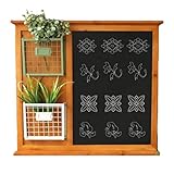 Msuiiixcccc Schwebende Regale Message Board Rack Vintage Altes Massivholz Message Board Schmiedeeisen Blumenständer Tafel Kreative Cyber Bar Wanddekoration Wandhalterung (Größe: 56x8x63cm)