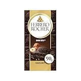 Ferrero Rocher Tafel – Zartbitter Schokolade mit Haselnuss – 55 Prozent Kakao im Schokoladenmantel – 1 x 90 g Schokoladentafel