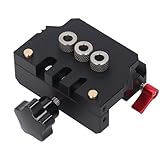 3-in-1-Dübellehren-Set, Aluminiumlegierung, Selbstzentrierendes Holzbearbeitungs-Bohrlokalisierungsset, 6 Mm/8 Mm/10 Mm Bits, Zum Kleben von Runden Holzzapfen mit Holzplatten,