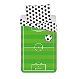 Jerry Fabrics Fußball Bettwäsche, Kinderbettwäsche, 140 x 200 cm Bettdecke, 70 x 90 cm Kopfkissen, 100% Baumwolle