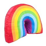 TOYANDONA Regenbogen Kissen Plüsch mit PP Baumwollfüllung Elastisches Zierkissen für Sofa Wohnzimmer und Schlafzimmer Weiches Throw Kissen in Regenbogenform Dekoratives Kuschelkissen für