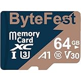 ByteFest 4 Pack 64GB microSD-Karte mit Adapter, Schnelle MicroSDXC UHS-I Speicherkarte U3 C10 A1 V30 UHD Video für Dashcam Action Kamera Spielkonsole