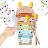 Jsnwernb Spielzeug Xylophon | Pädagogisches Holzspielzeug Zur Musikalischen Früherziehung,Musikinstrument Schlagzeug,Für Mädchen Geburtstag Weihnachten Spielzimmer 6-12 Monate