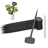 KINGLAKE 50 Stück 28X6.5CM Pflanzenschilder Pflanzenstecker für Draussen Wetterfest, Groß Pflanzschilder mit Marker zum Beschriften, Pflanzen Schilder Pflanzenetiketten Plastik, Beet Schilder-Schwarz