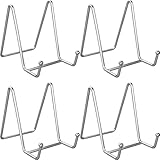 4 Stück Tellerständer für Display, 10,2 cm, goldfarbene Tellerständer für Display, Metall, quadratisch, Drahtstaffelei, Tellerhalter, Präsentationsständer, Bilderrahmen-Ständer für Display-Fotos