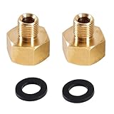 VZU 2 Stück Gasflaschen Adapter Set, 1/2' Rechts auf 1/4' Links, 1/2 Zoll IG x 1/4 Zoll AG, Gasschlauch Adapter Verbinder, Gas Adapter für Gaskocher, Campingkocher, Hockerkocher, LPG
