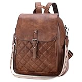 Chase Chic Rucksack Damen,Leder Anti Diebstahl Rucksack Schultertasche Damen,Wasserdicht Rucksacktasche für Reisen, Arbeit, Schule,Braun