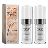 2 Farbwechselnde Foundation 30ml, Farbwechselnde Foundation für Reife Haut, Farbwechselnde Flüssige Grundierung, Makellose Farbwechselnde Flüssige Grundierung, SPF15, für alle Hauttöne Geeignet