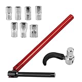 Standhahnmutterschlüssel, Mit 8-17mm Hülseneinbauwerkzeug, Standhahnschlüssel, Robust und Langlebig, Leicht zu Bedienen, Wasserhahn Werkzeug, für Waschbeckenarmatur Sanitärinstallationen (Rot)