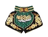 MUAY NATION Muay Thai Shorts für Männer Frauen Slim Cut MMA Boxshorts Training Kickbox-Kleidung Kampfsport-Shorts (DE/NL/SE/PL, Alphanumerisch, M, Regular, Regular, Grün)