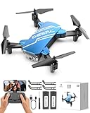 DEERC D20 Drohne für Kinder mit Kamera, Quadrocopter mit 720P FPV Übertragung,Handy Steuerung,Flugbahn,Höhenhaltung,One Key Start,Headless Modus,3D Flips Geschenk Drohnen für Anfänger Jungen Blau, C0