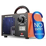 Ozongenerator - 60000 mg/H Ozongerät bis zu 320 ㎡ mit Temperatur- und Feuchtigkeitsanzeige, 120-Minuten-Timer, O3 Ozon Luftreiniger für Auto Garagen Wohnung Hotels Küche Haustiere, Reinigen Gerüche