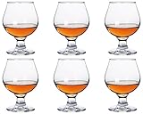 Soopiiso Schnapsgläser schwerer Boden Tequila Gläser/Sherrygläser/Mini Brandy Glasses 6 Stück（260ml/8.8oz）